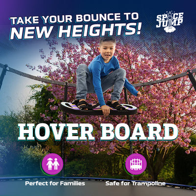 SpaceJump HoverBoard Foam Trampoline Attachment Trick Board, Straps, Multicolor - VMInnovations