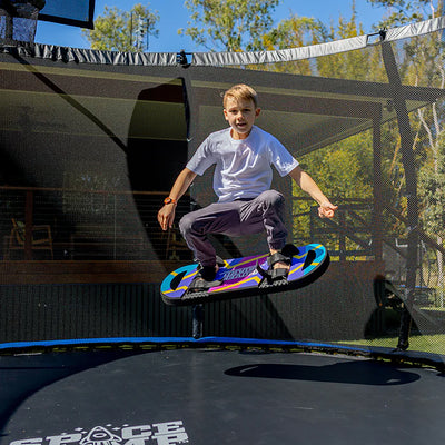 SpaceJump HoverBoard Foam Trampoline Attachment Trick Board, Straps, Multicolor - VMInnovations