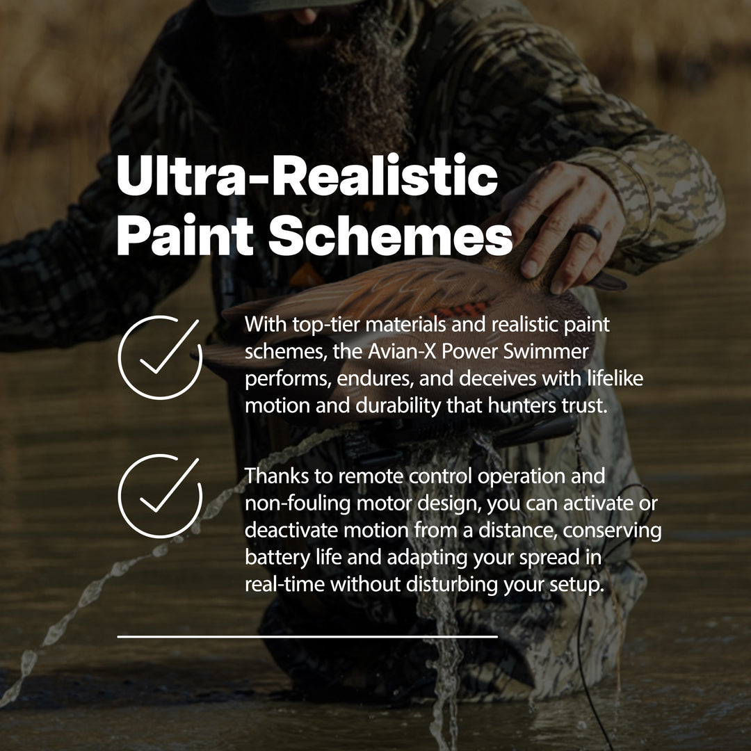 Avian X Power Swimmer Gadwall Drake Motion Duck Decoy with 10+ Hour Battery