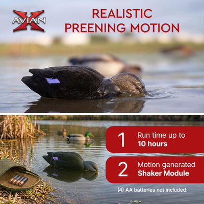 Avian-X Power Shaker Black Duck Motion Hunting Decoy Floating Surface Feeder