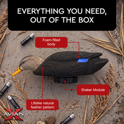 Avian-X Power Shaker Black Duck Motion Hunting Decoy Floating Surface Feeder