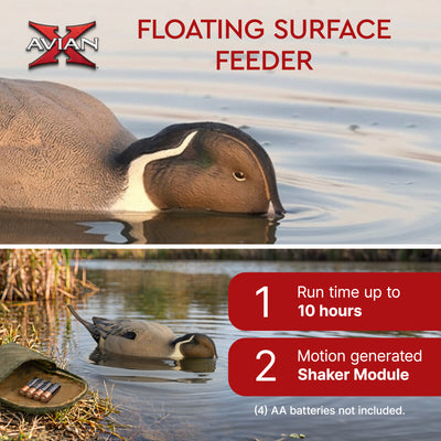 Avian-X Power Shaker Pintail Motion Duck Decoy Floating Surface Feeder, Brown