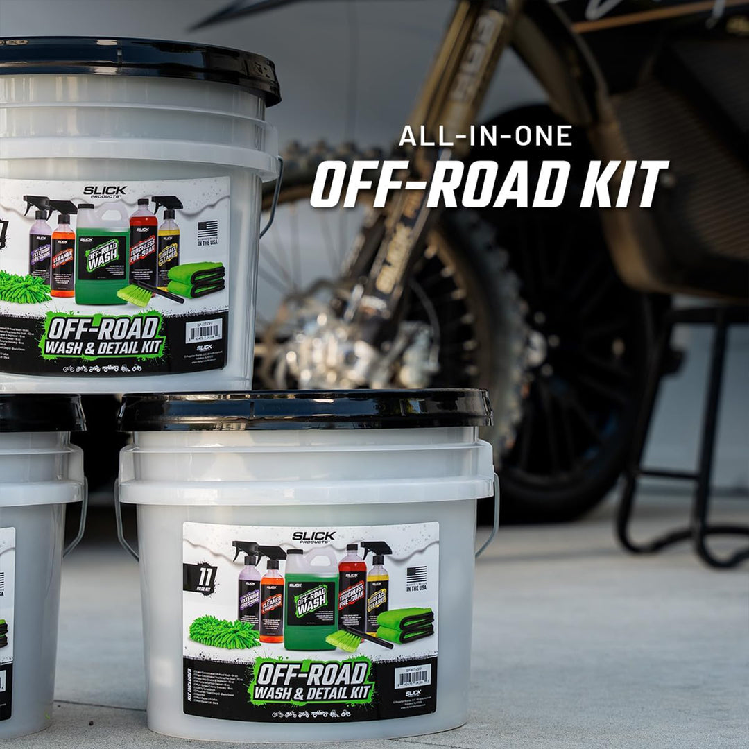 Slick Products 11-Piece Off-Road Car Wash and Detailing Kit, Towel & Scrub Brush - VMInnovations