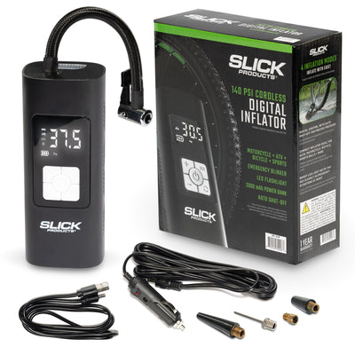 Slick Products Cordless Digital Air Inflator, Tire Pump & Power Bank (Open Box) - VMInnovations