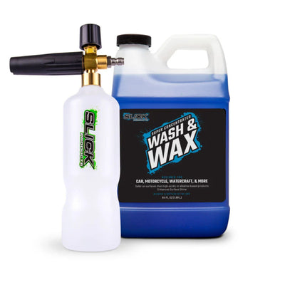 Slick Products 64 Oz Wax & Wash Foam Sprayer Cannon Concentrated Cleaner Bundle - VMInnovations