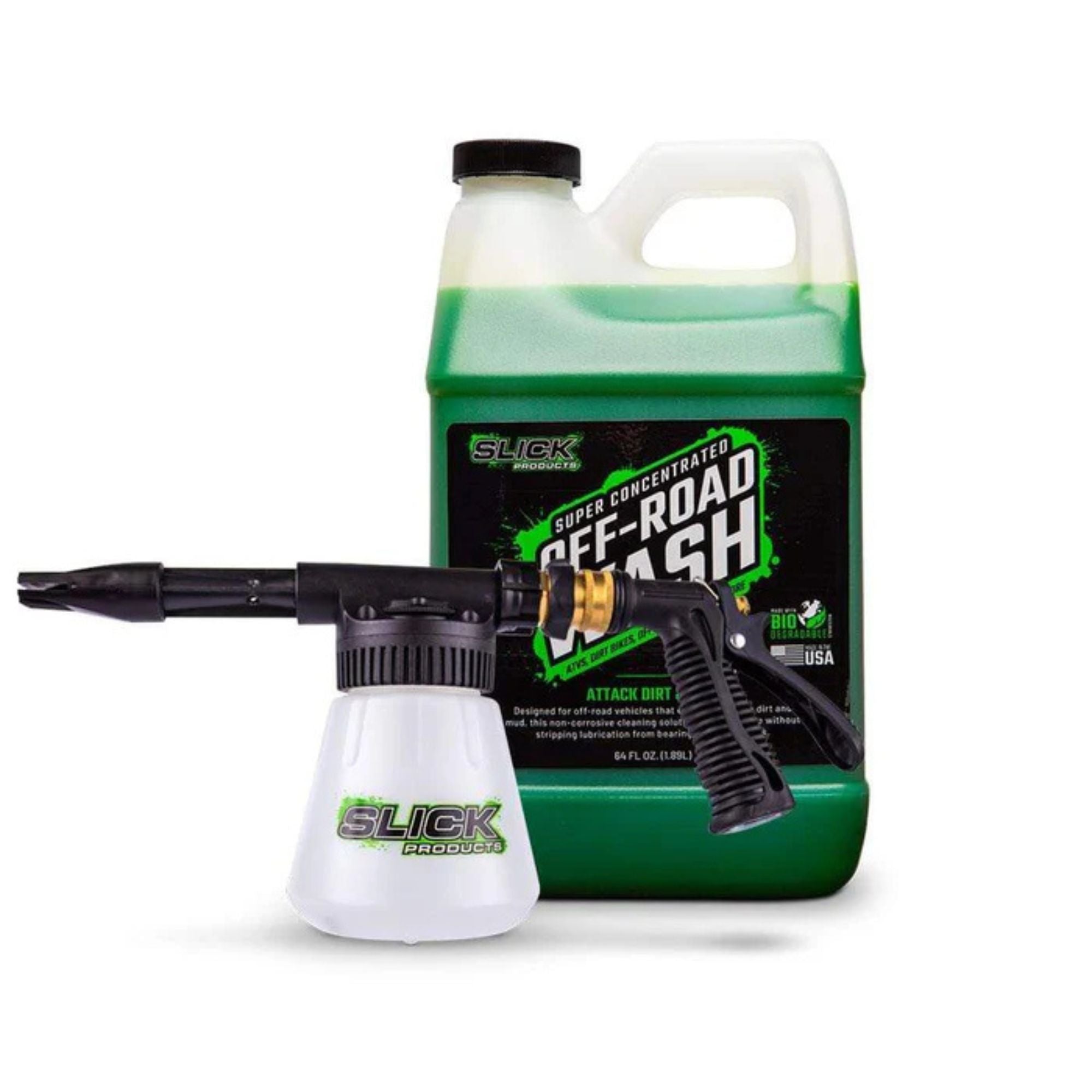 Slick Products 64 Oz Off Road Wash Foam Sprayer Gun Concentrated Cleaner Bundle - VMInnovations