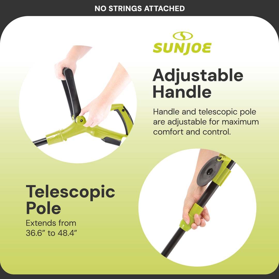 Sun Joe 10” Stringless Lawn Trimmer Charger SharperBlade, Green, 24V-SB10-LTE