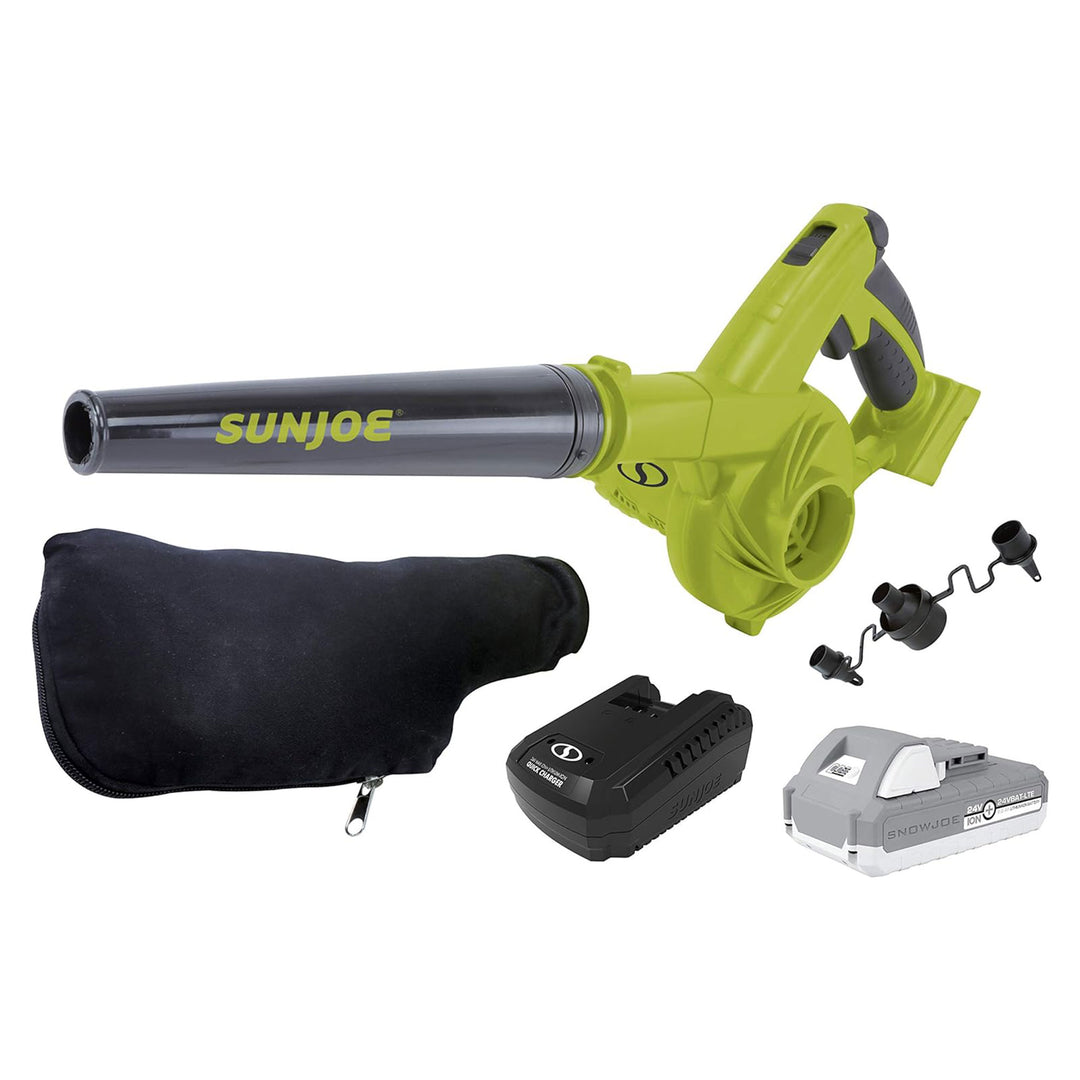 Sun Joe 24V IONMAX Leaf Blower Vacuum Battery Charger, Green/Black (Used)