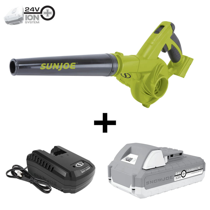 Sun Joe 24V IONMAX Leaf Blower Vacuum Battery Charger, Green/Black (Used)
