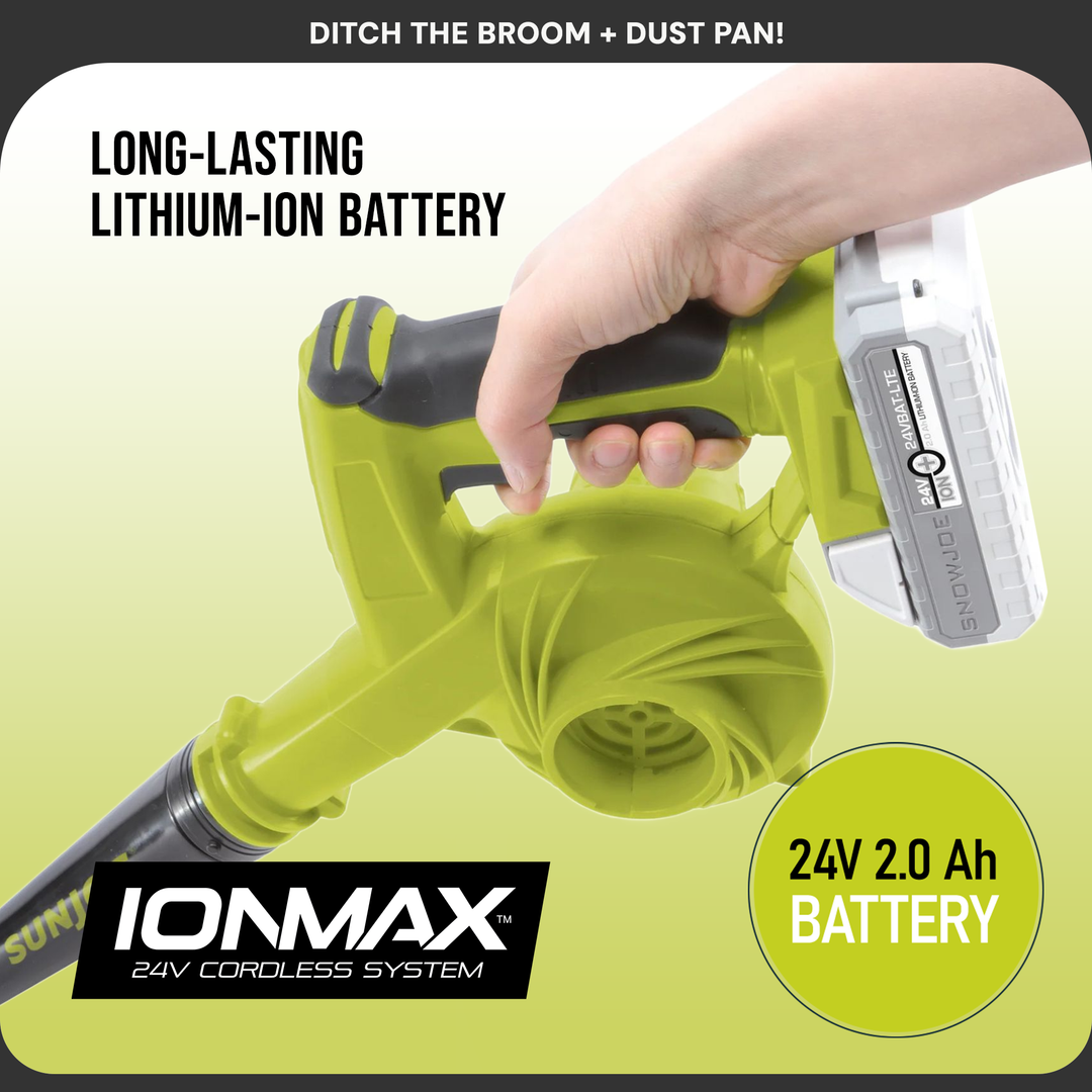 Sun Joe 24V IONMAX Leaf Blower Vacuum Battery Charger, Green/Black (Used)