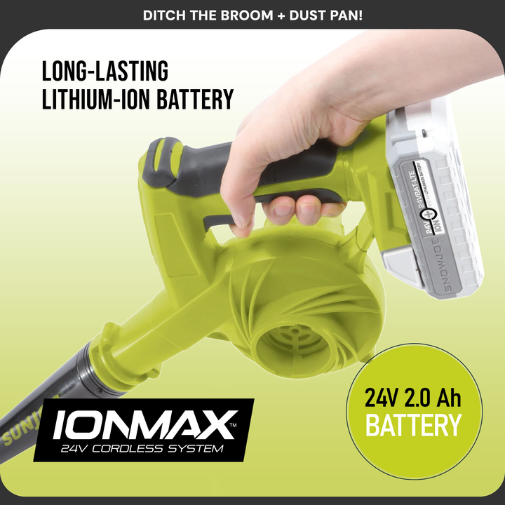 Sun Joe 24V IONMAX Leaf Blower Vacuum Battery Charger, Green/Black (Used)