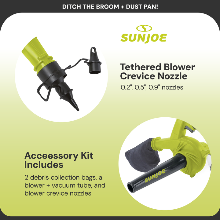 Sun Joe 24V IONMAX Leaf Blower Vacuum Battery Charger, Green/Black (Used)