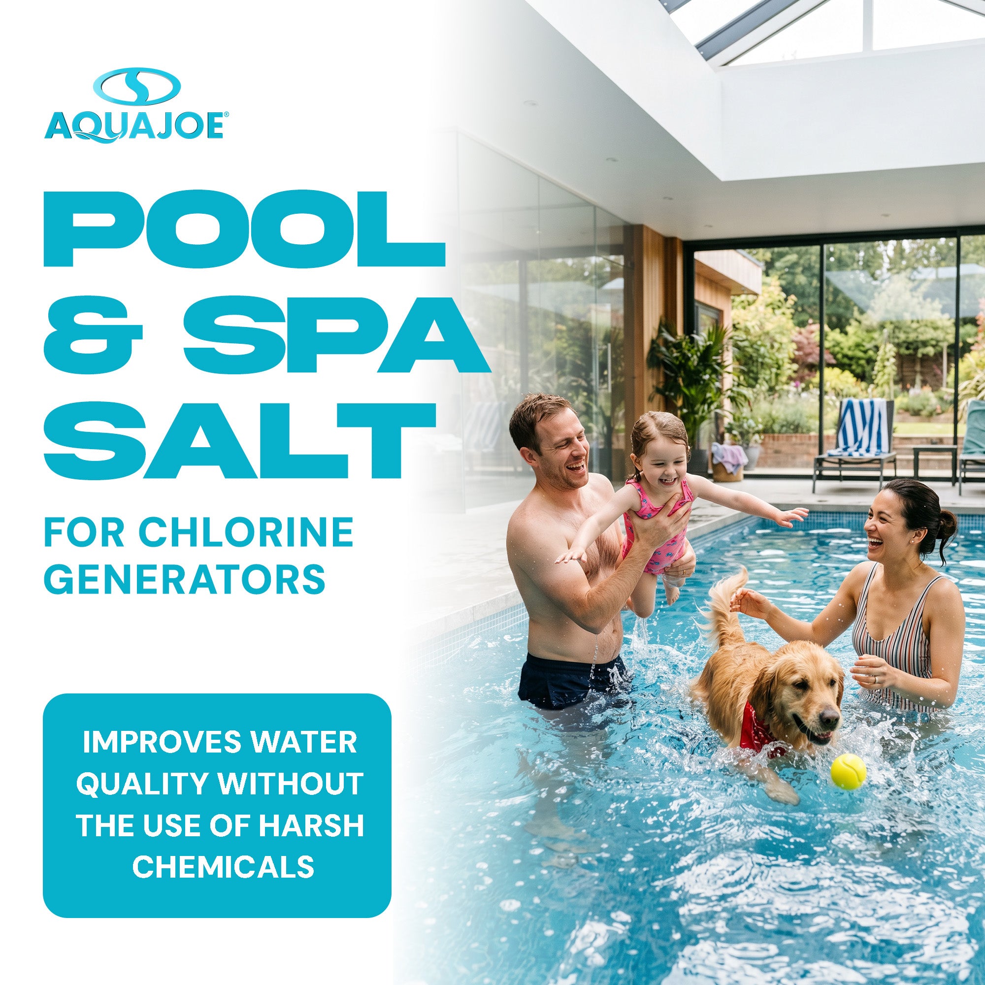 Aqua Joe 40 Pound Fast Dissolving Pool Spa Salt for Pool Generators, AJ-PS40