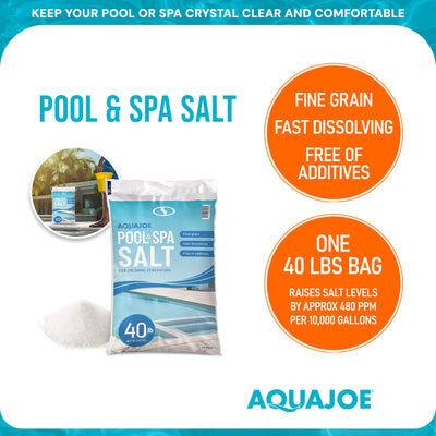 Aqua Joe 70 Pack 40Lb Fast Dissolving Pool Spa Salt Chlorine Generators AJ-PS40
