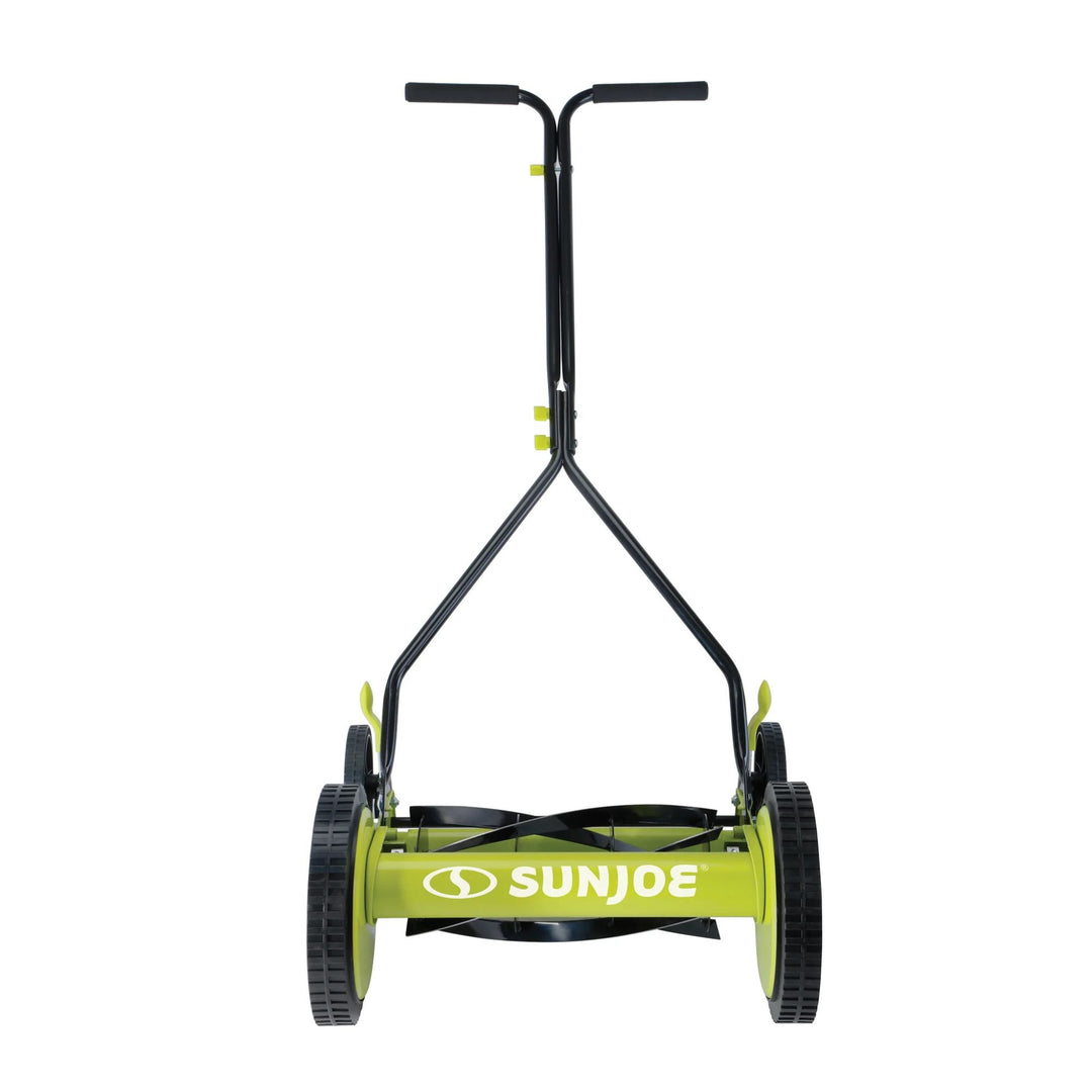 Sun Joe Cordless, Manual Push Steel Reel Lawn Mower, 14 Inch, Green, MJ503M