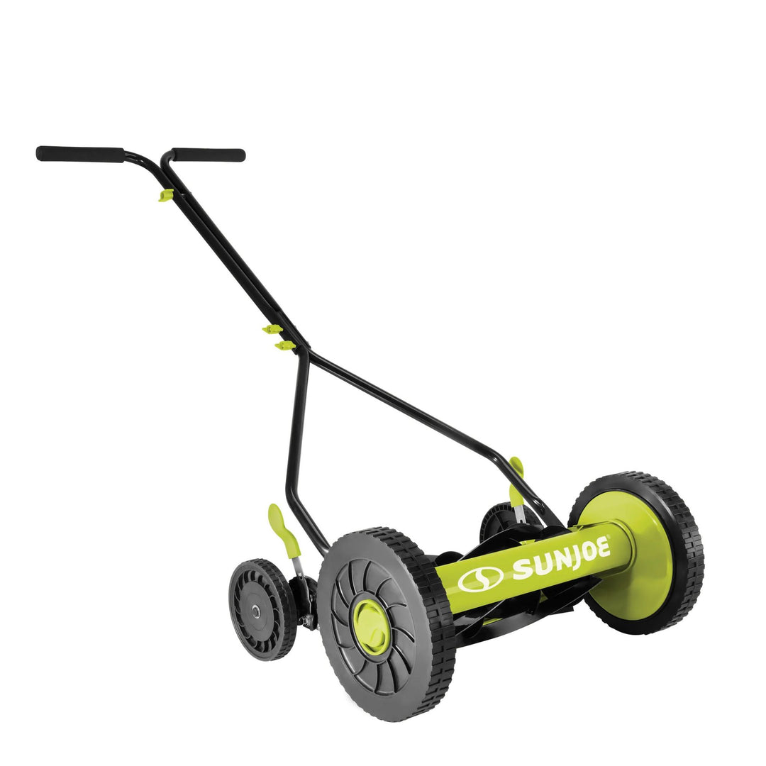 Sun Joe Cordless, Manual Push Steel Reel Lawn Mower, 14 Inch, Green, MJ503M