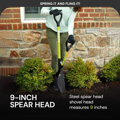 Sun Joe 9 “ Digging Shovel, Assist Handle, SJ-SHLV07, Shovelution (Open Box) - VMInnovations