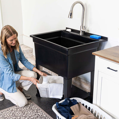 Utility Sink Heavy Duty Freestanding Utility Tub Sink, 30 x 24" (For Parts)