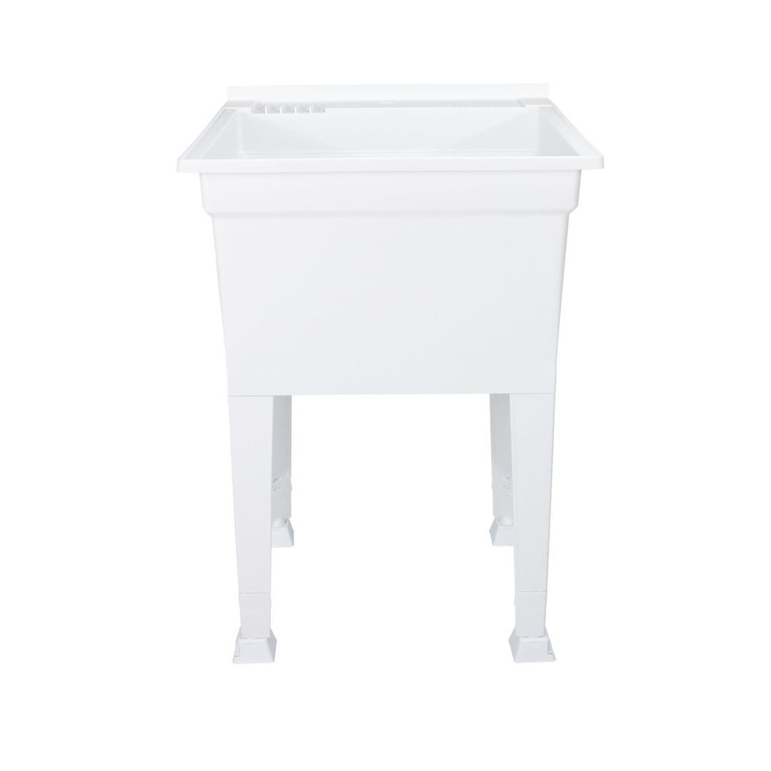 Utility Sink Heavy Duty Freestanding Utility Tub Sink, 24x24", White (Open Box)