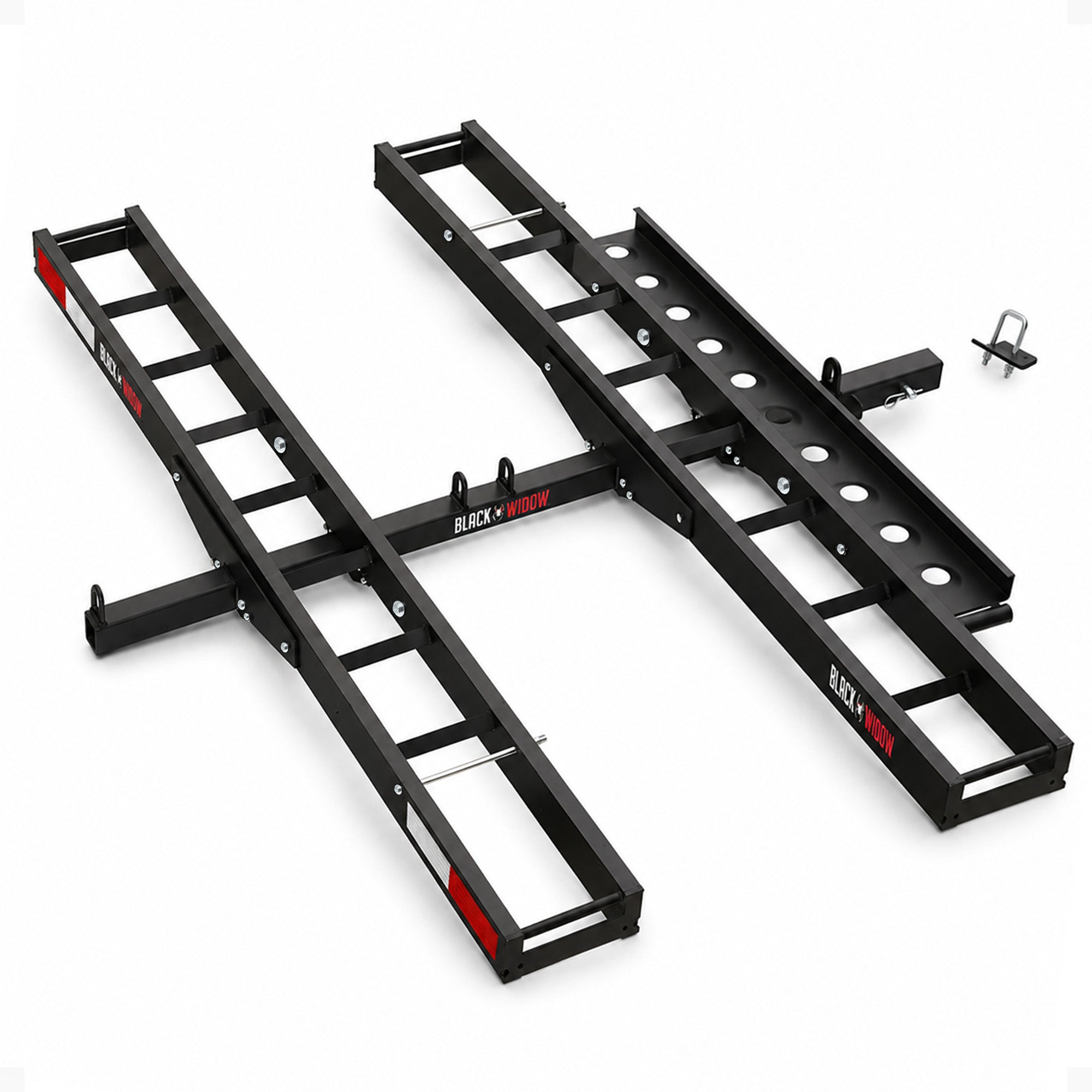 Black Widow Pro Double Dirt Bike Carrier with Ramp for 2" Hitch, 600 lb Capacity