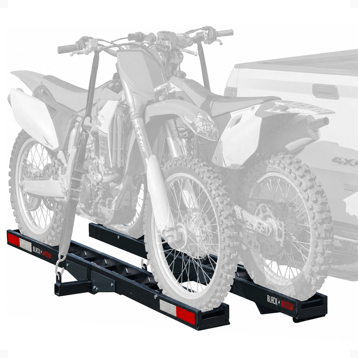 Black Widow Pro Double Dirt Bike Carrier with Ramp for 2" Hitch, 600lb Cap(Used)