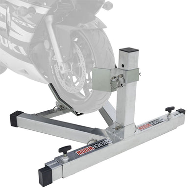 Black Widow Motorcycle Wheel Chock, Adjustable Stand, 15-22" Tires (Open Box)