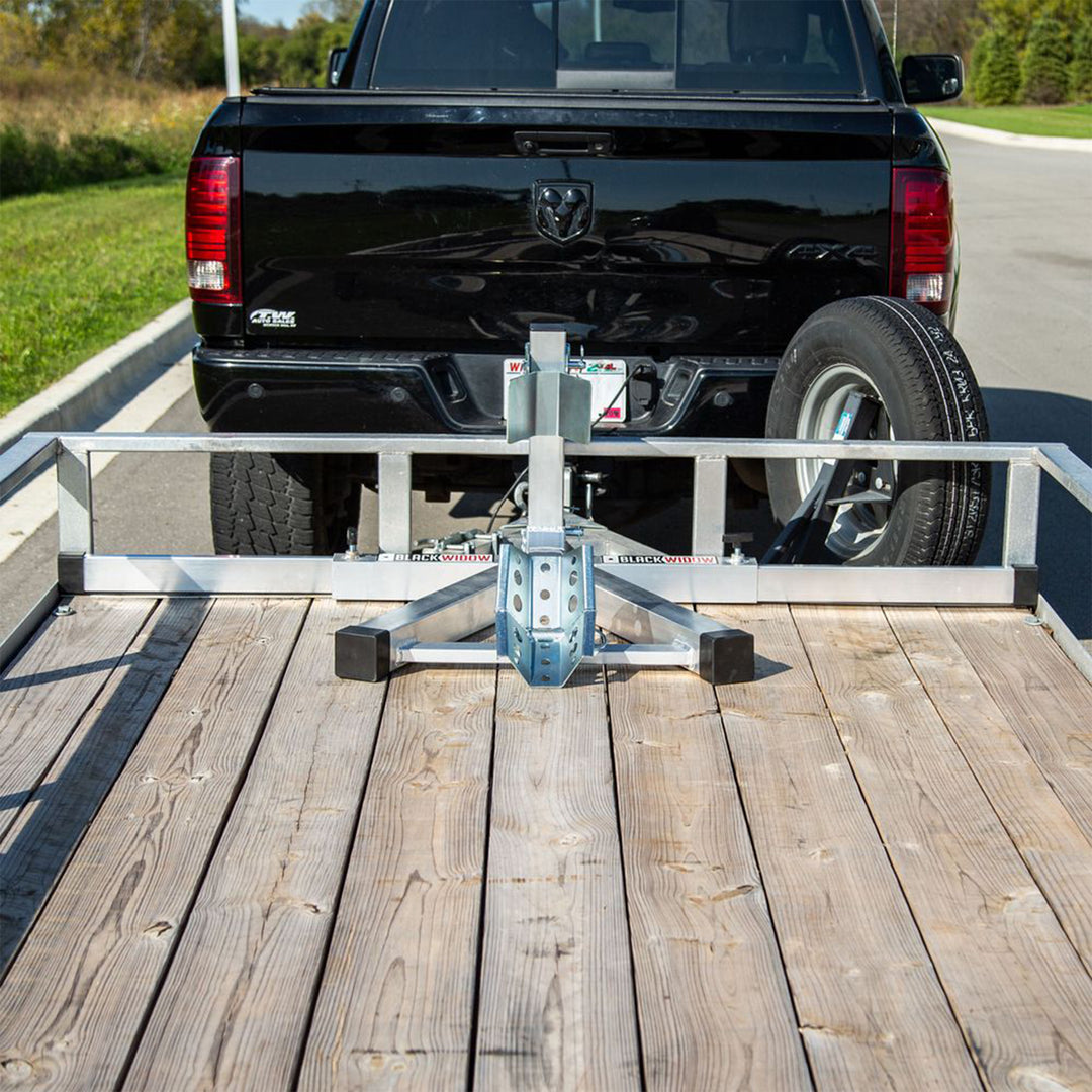 Black Widow Motorcycle Wheel Chock, Adjustable Aluminum Stand, Fits 15-22" Tires