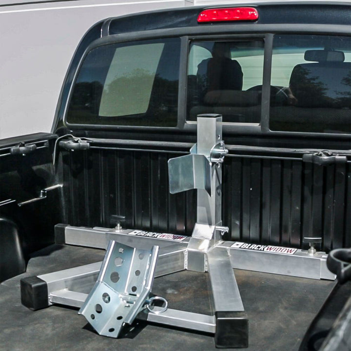 Black Widow Motorcycle Wheel Chock, Adjustable Stand, 15-22" Tires (Open Box)