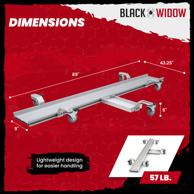 Black Widow Motorcycle Dolly, Fully Adjustable Kickstand Plate Locking Casters