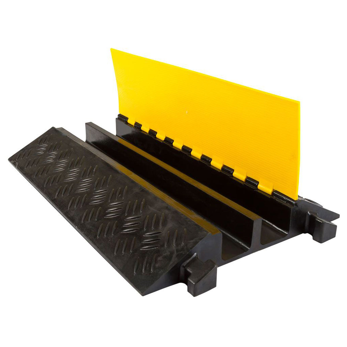 Guardian 2 Channel Cable Protector Ramp, Floor Cover for Cars,Trucks, Black