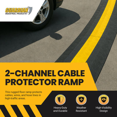 Guardian 2 Channel Cable Protector Ramp, Floor Cover for Cars & Trucks(Open Box) - VMInnovations