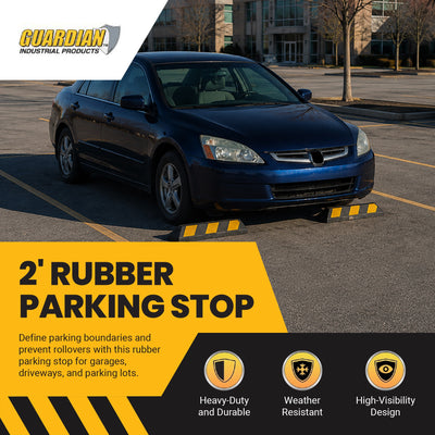 Guardian Parking Stop, 2 Foot Long Rubber Curb with Mounting Holes, (Used)