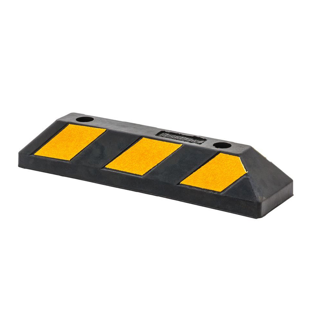 Guardian Parking Stop, 2Ft Rubber Curb with Mounting Holes, Black/Yellow, 4 Pack