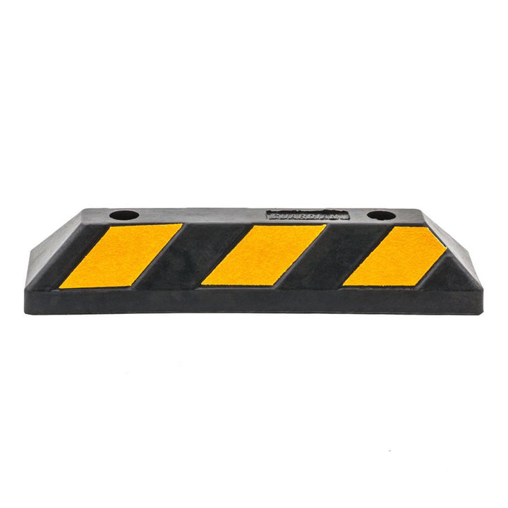 Guardian Parking Stop, 2 Foot Long Rubber Curb with Mounting Holes, Black/Yellow