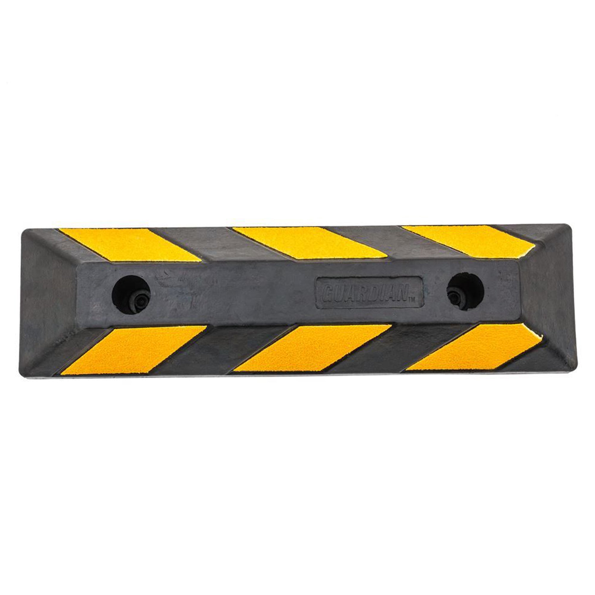 Guardian Parking Stop, 2Ft Rubber Curb with Mounting Holes, Black/Yellow, 4 Pack