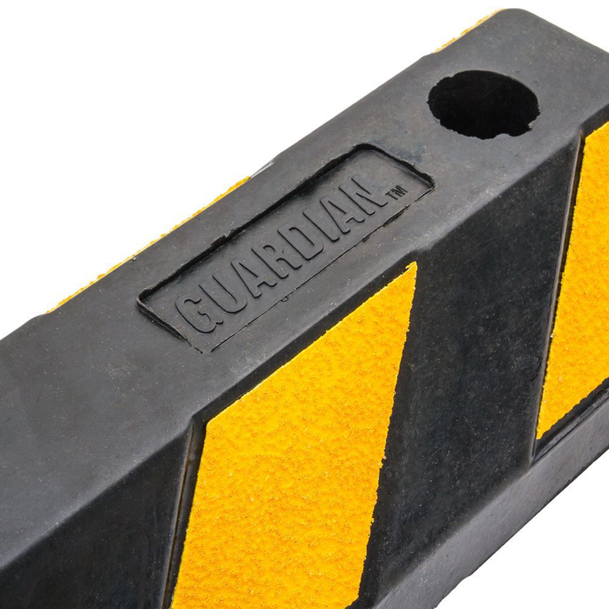 Guardian Parking Stop, 2Ft Rubber Curb w/ Mounting Holes, Black/Yellow, 10 Pack