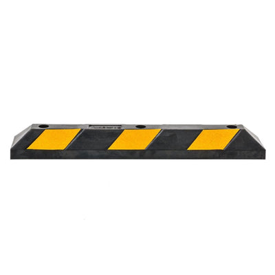 Guardian Parking Stop, 3Ft Rubber Curb with Mounting Holes, Black/Yellow, 4 Pack