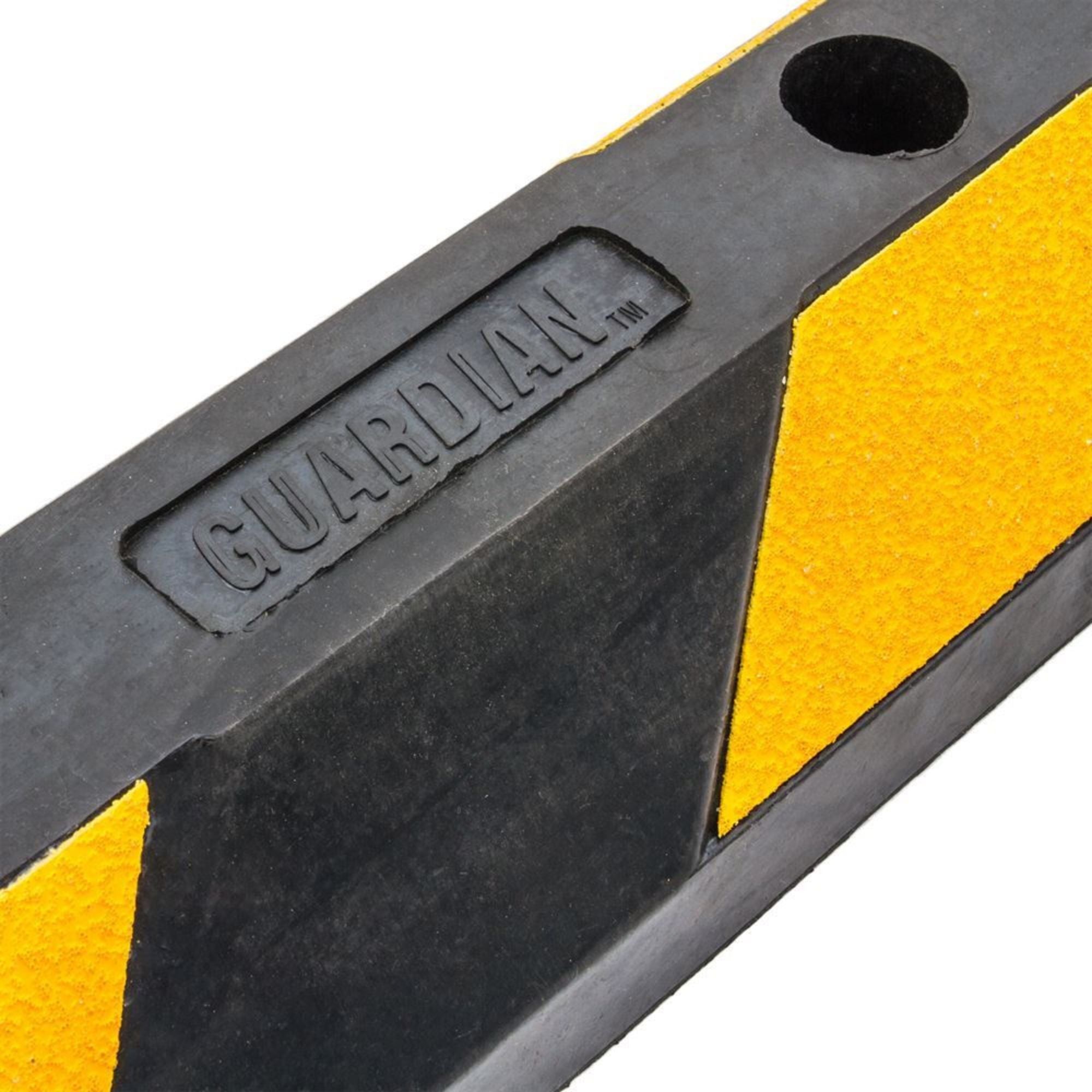 Guardian Parking Stop, 3Ft Rubber Curb with Mounting Holes, Black/Yellow, 4 Pack