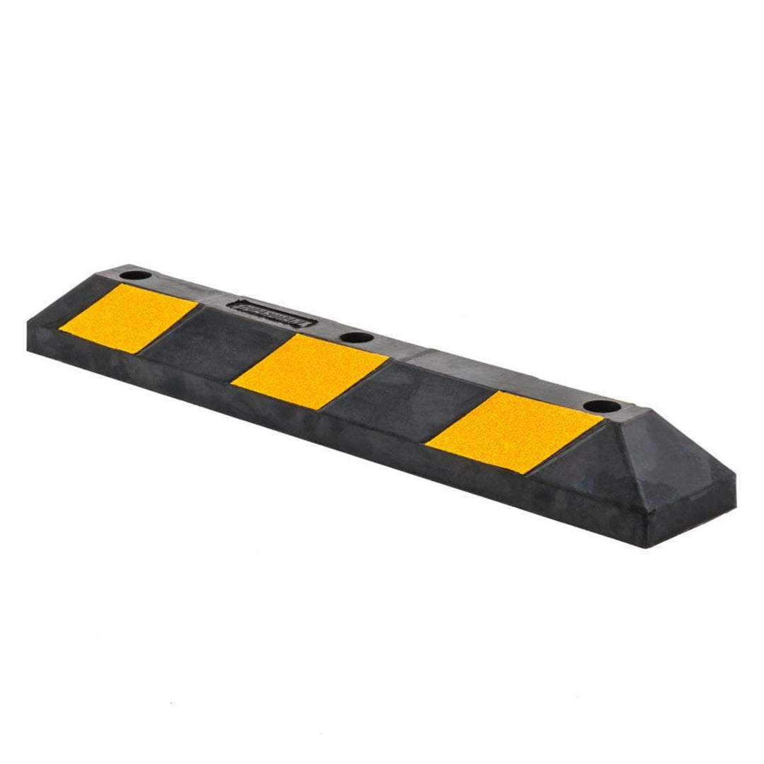 Guardian Parking Stop, 3Ft Rubber Curb with Mounting Holes, Black/Yellow, 2 Pack