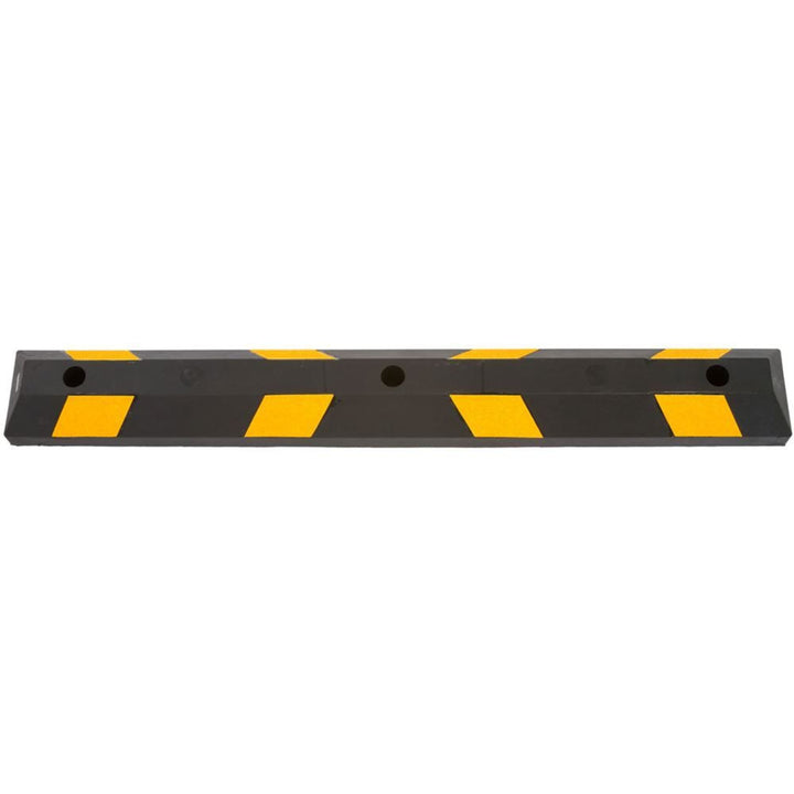 Guardian Parking Stop, 4Ft Rubber Curb w/ Mounting Holes, Black/Yellow, 10 Pack