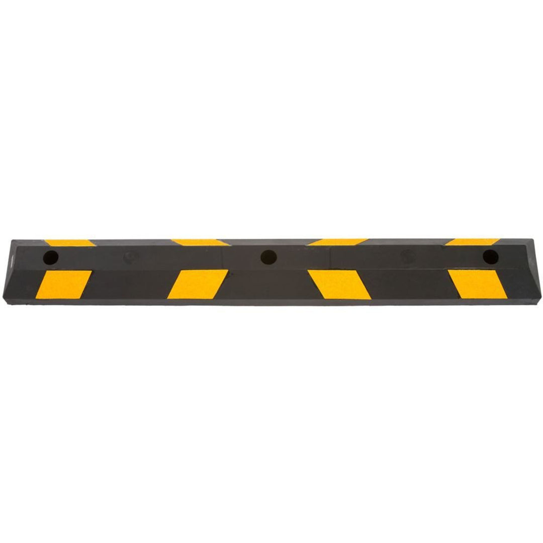 Guardian Parking Stop, 4Ft Rubber Curb with Mounting Holes, Black/Yellow, 2 Pack