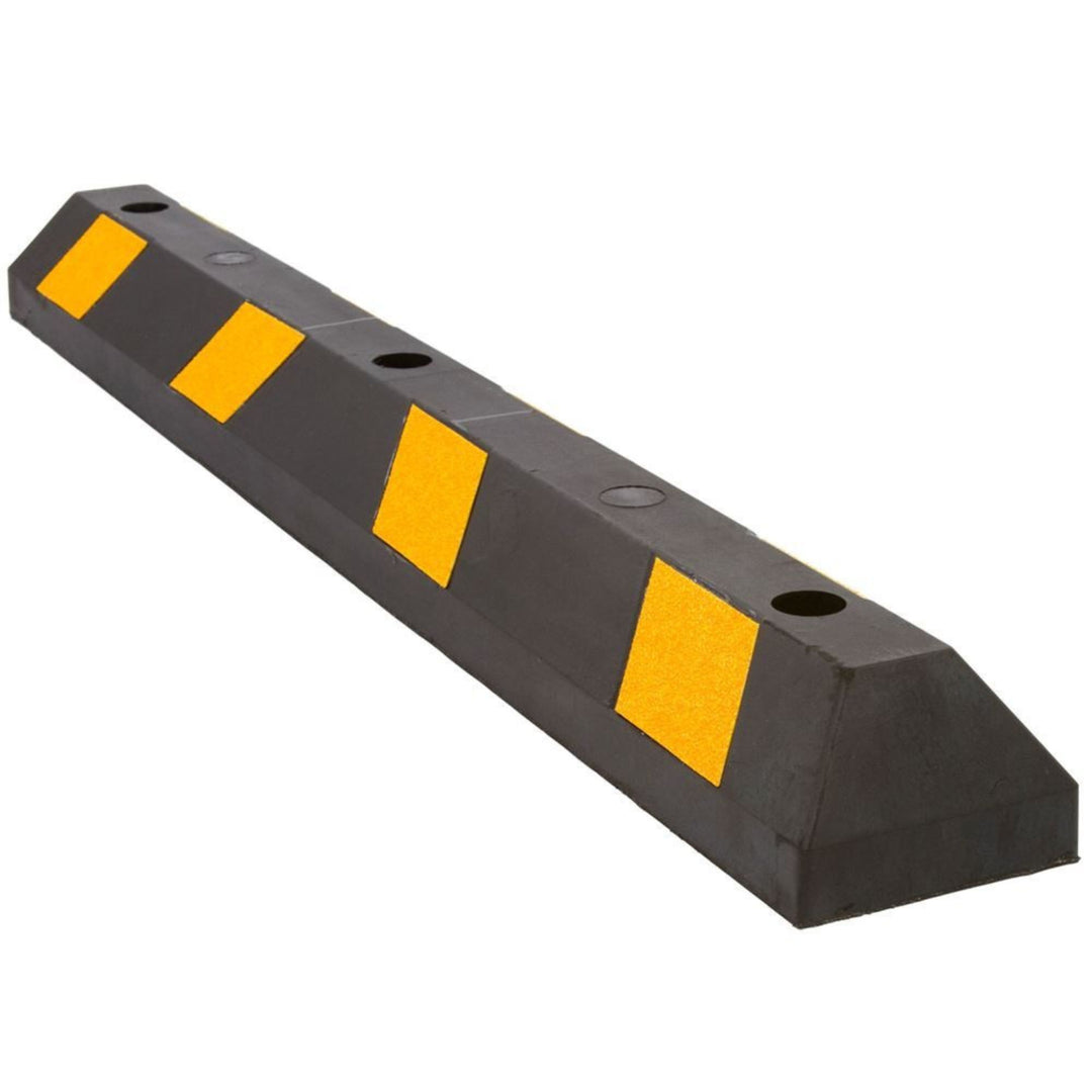 Guardian Parking Stop, 4Ft Rubber Curb w/ Mounting Holes, Black/Yellow, 10 Pack