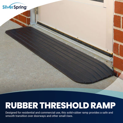 Silver Spring Rubber Threshold Ramp for Wheelchairs, Scooters & More, 1" Rise