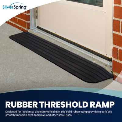 Silver Spring Rubber Threshold Ramp for Wheelchairs, Scooters & More, 0.75" Rise