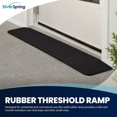 Silver Spring Rubber Threshold Ramp for Wheelchairs, Scooters & More, 0.5" Rise