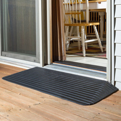 Silver Spring Rubber Threshold Ramp for Wheelchairs, Scooters & More, 0.5" Rise