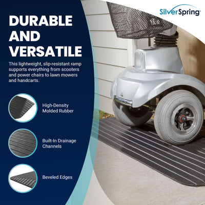Silver Spring Rubber Threshold Ramp for Wheelchairs, Scooters & More (Used)