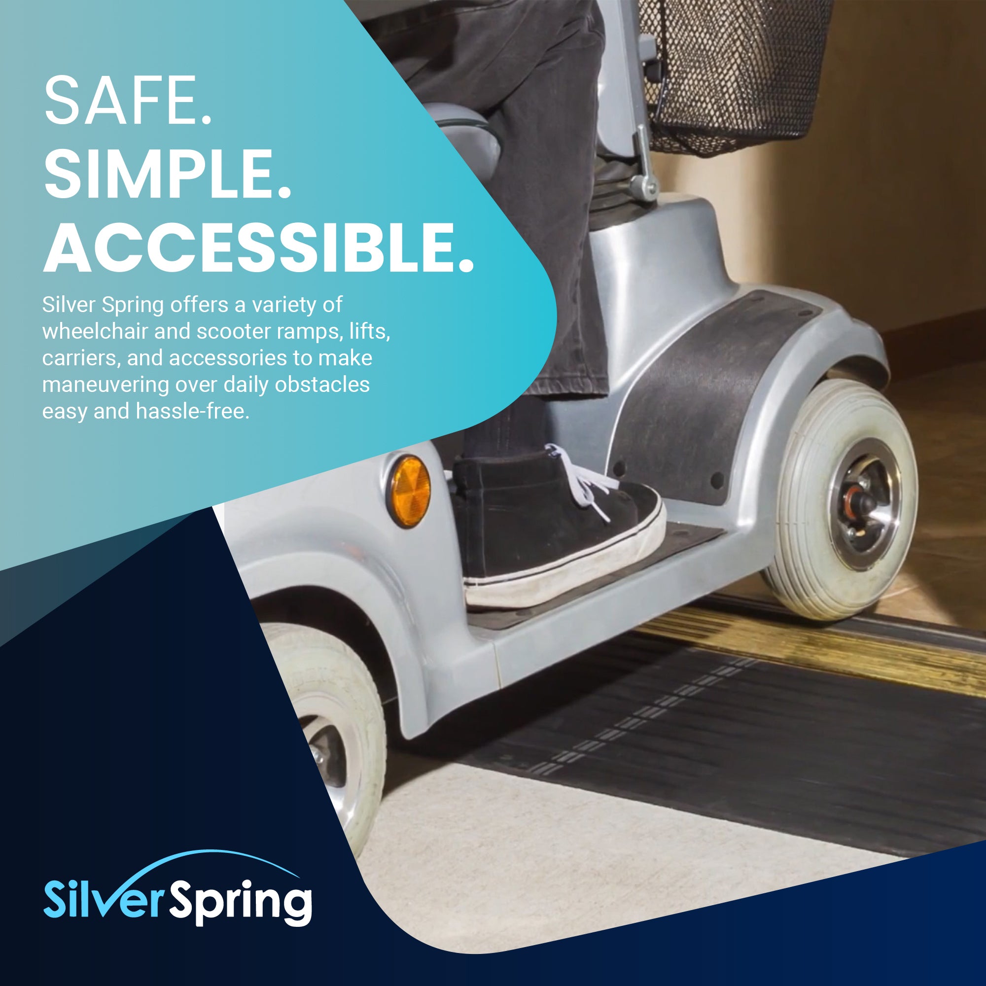 Silver Spring Rubber Threshold Ramp for Wheelchairs, Scooters & More (Used)