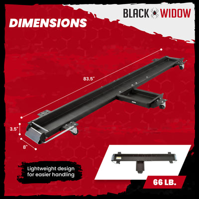Black Widow Motorcycle Dolly with Front and Rear Gates for Loading (Open Box)