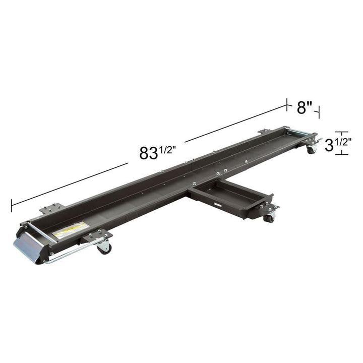 Black Widow Motorcycle Dolly with Front and Rear Gates for Loading (Open Box)